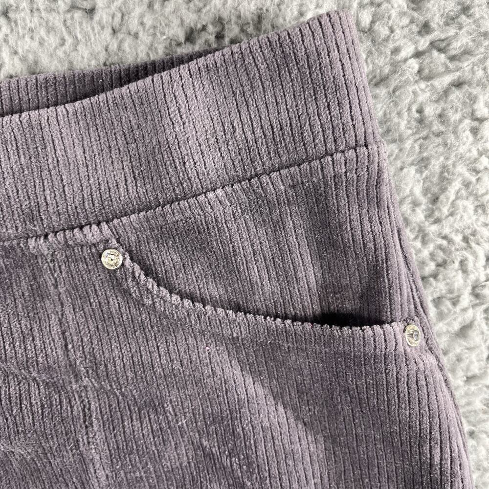 Quacker Factory Jeanne Bice Corduroy Pull On Pants Embellished XL Short 40x28 - Picture 2 of 9